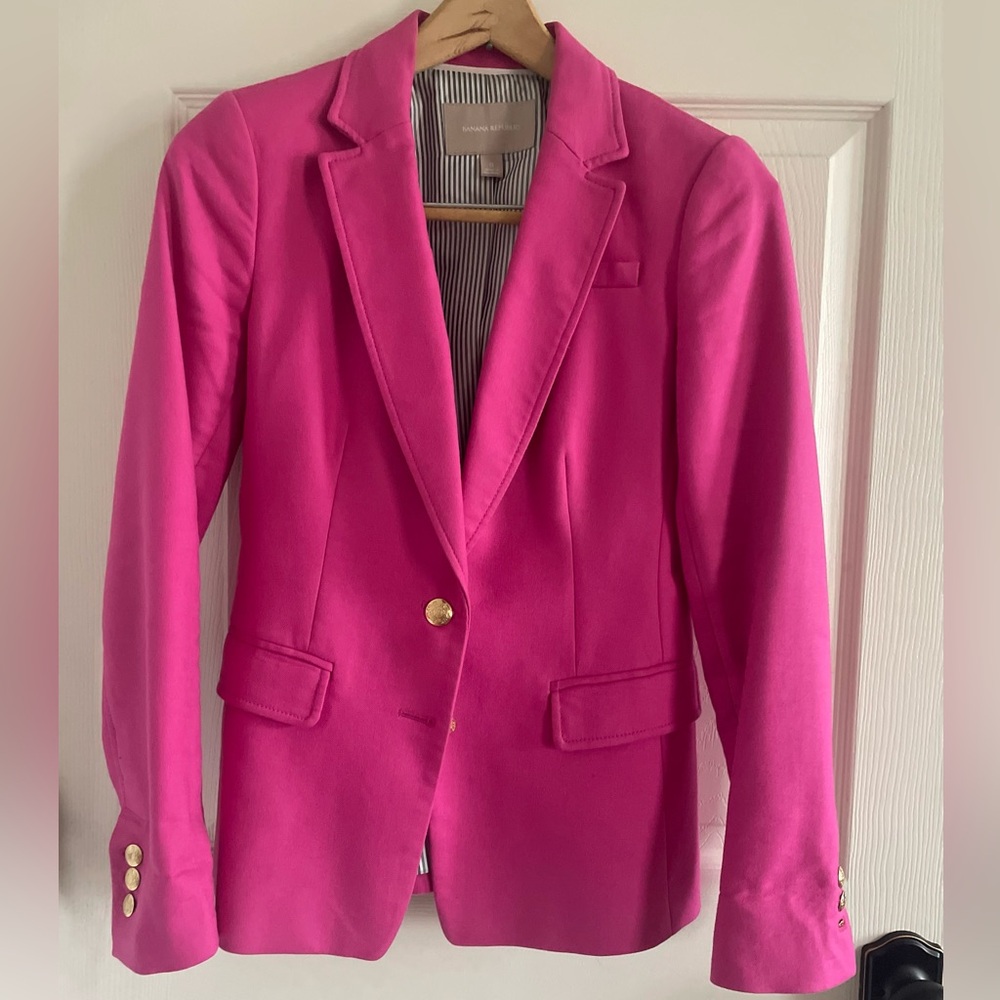 Banana Republic Pink Blazer Structured Tailoring